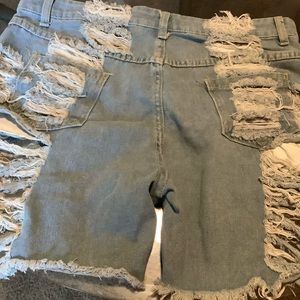 Ripped jean shorts